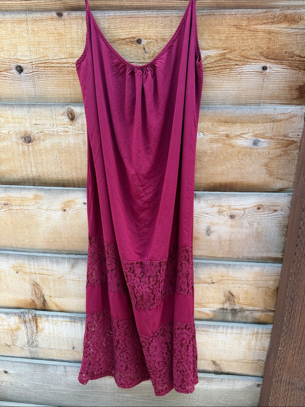 Deep Berry Lace-Trim Slip Dress sz 16 zanzea scoop neck and back
